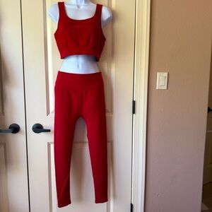 Red Fabletics Women's Workout Set Size L